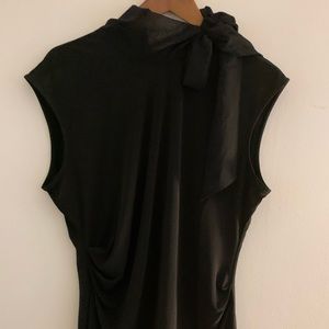Black Calvin Klein blouse with high neck